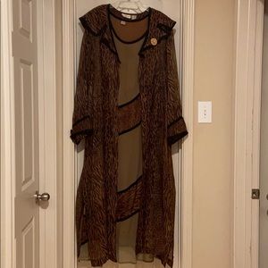 Sheer 2 piece animal print dress suit